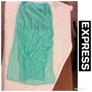 Express teal sheer layered skirt